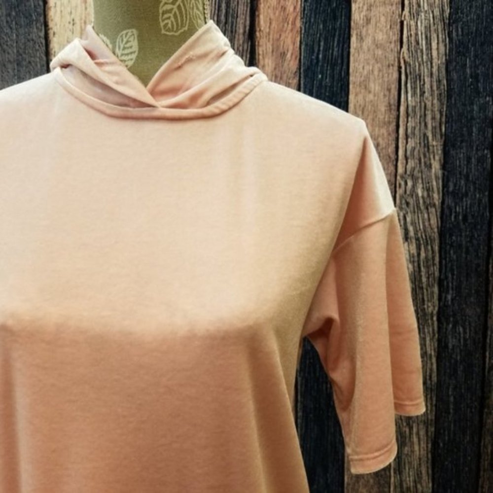 Velvet Pink Hoodie Dress